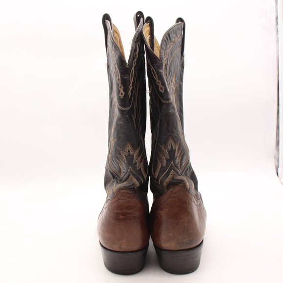 Tony Lama Brown and Black Cowboy Boots - Picture 5 of 9